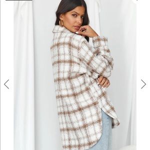 12th Tribe Hotel California Beige Plaid Jacket